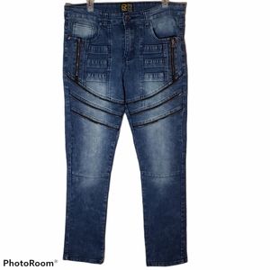 Men's Scoop "RN12629 Zipper Slim Moto Pleat Biker